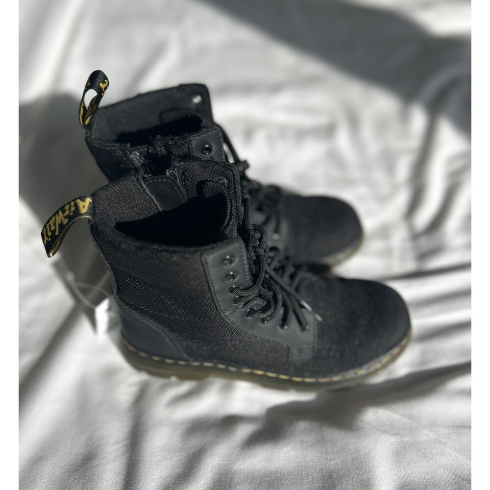 Dr Martens Boots Kids Size 2 Combs J Junior Canvas Black Doc Zip Youth